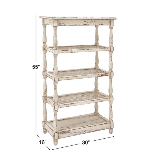 White Wood Farmhouse Shelving Unit
